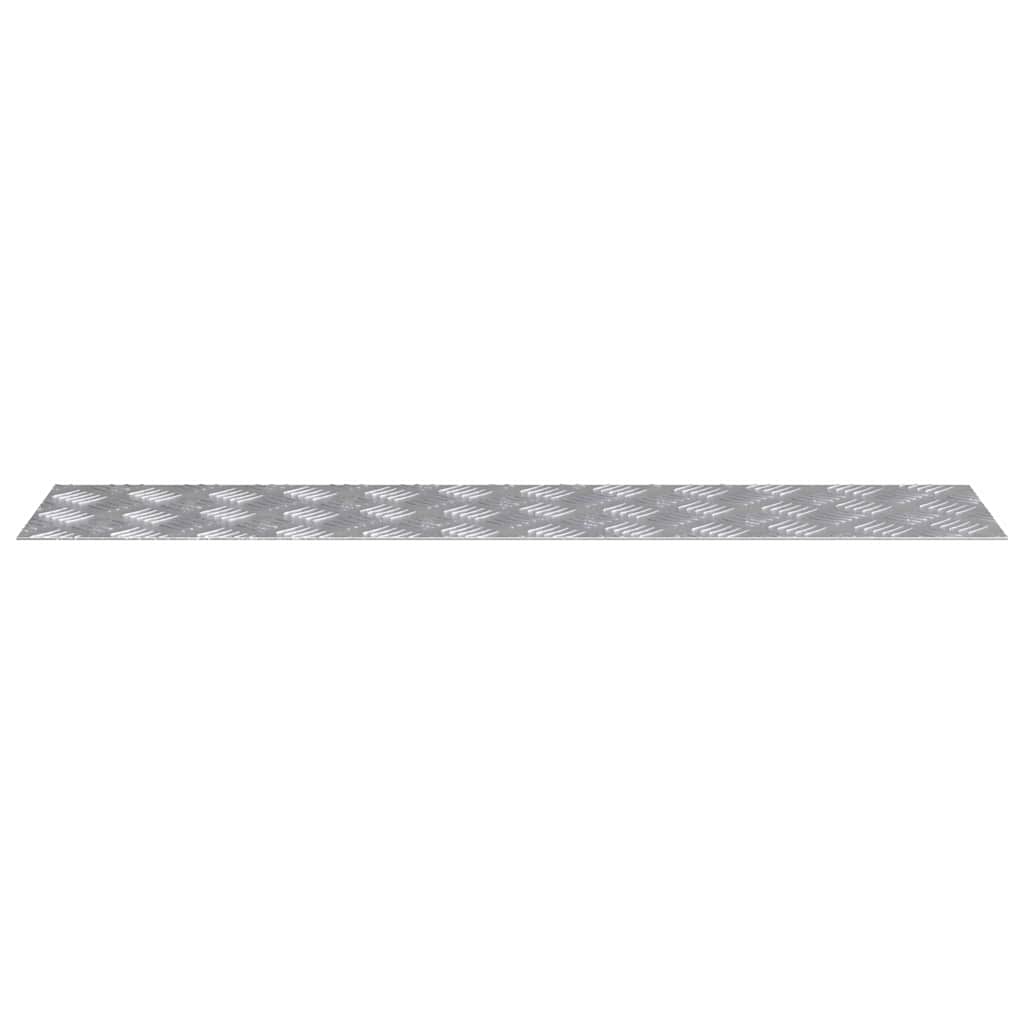 Checker Plates 4 pcs Silver 90 x 20 cm Aluminium