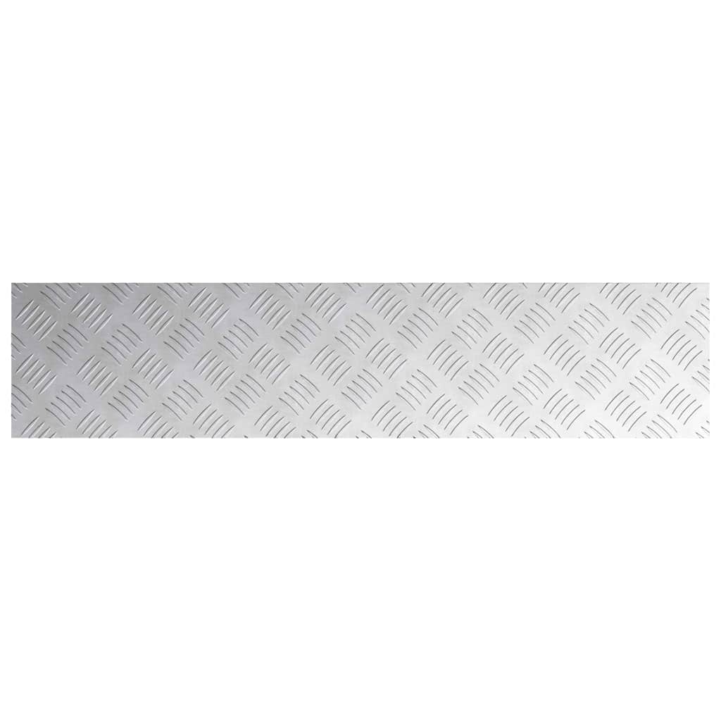 Checker Plates 4 pcs Silver 90 x 20 cm Aluminium