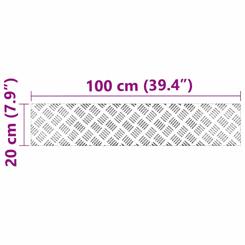 Checker Plates 2 pcs Silver 100 x 20 cm Aluminium