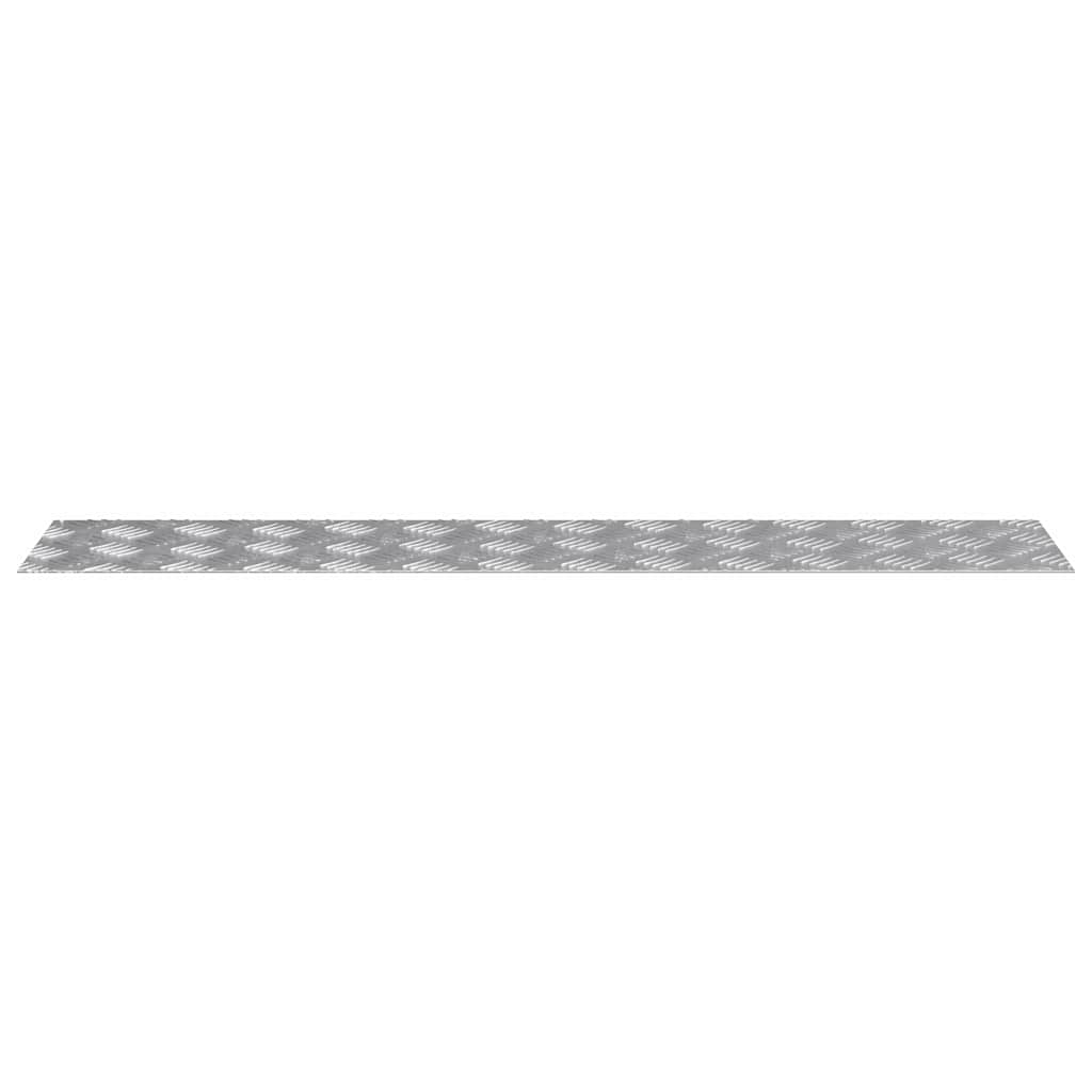 Checker Plates 4 pcs Silver 100 x 20 cm Aluminium