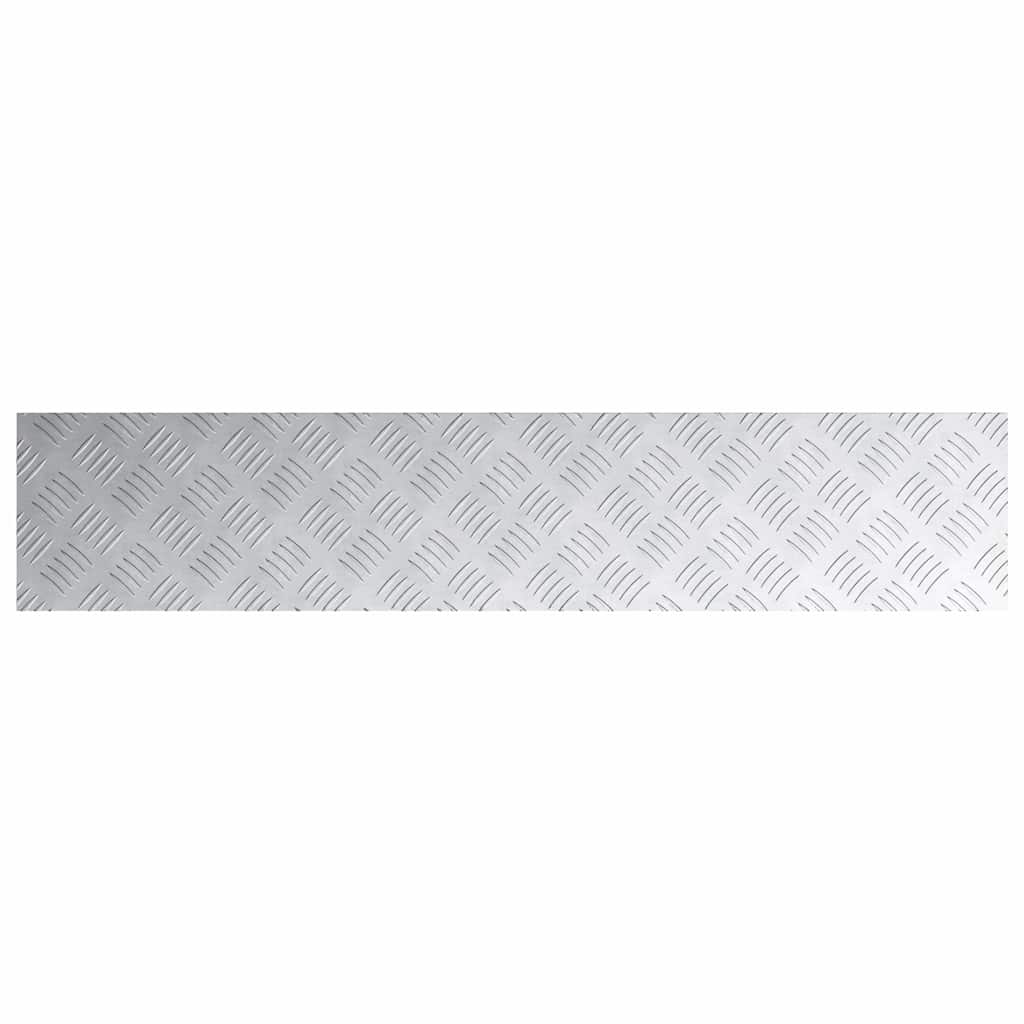 Checker Plates 4 pcs Silver 100 x 20 cm Aluminium