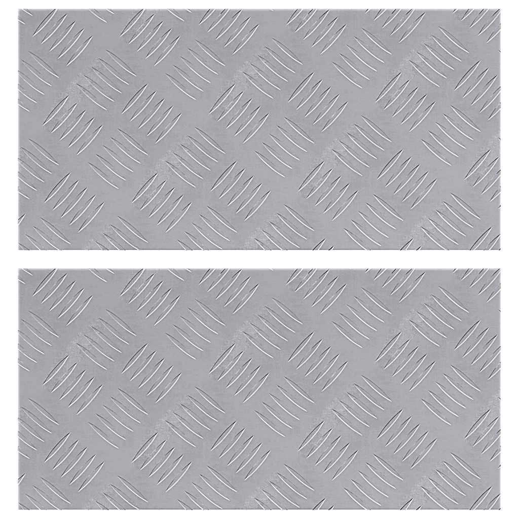Checker Plates 2 pcs Silver 50 x 25 cm Aluminium