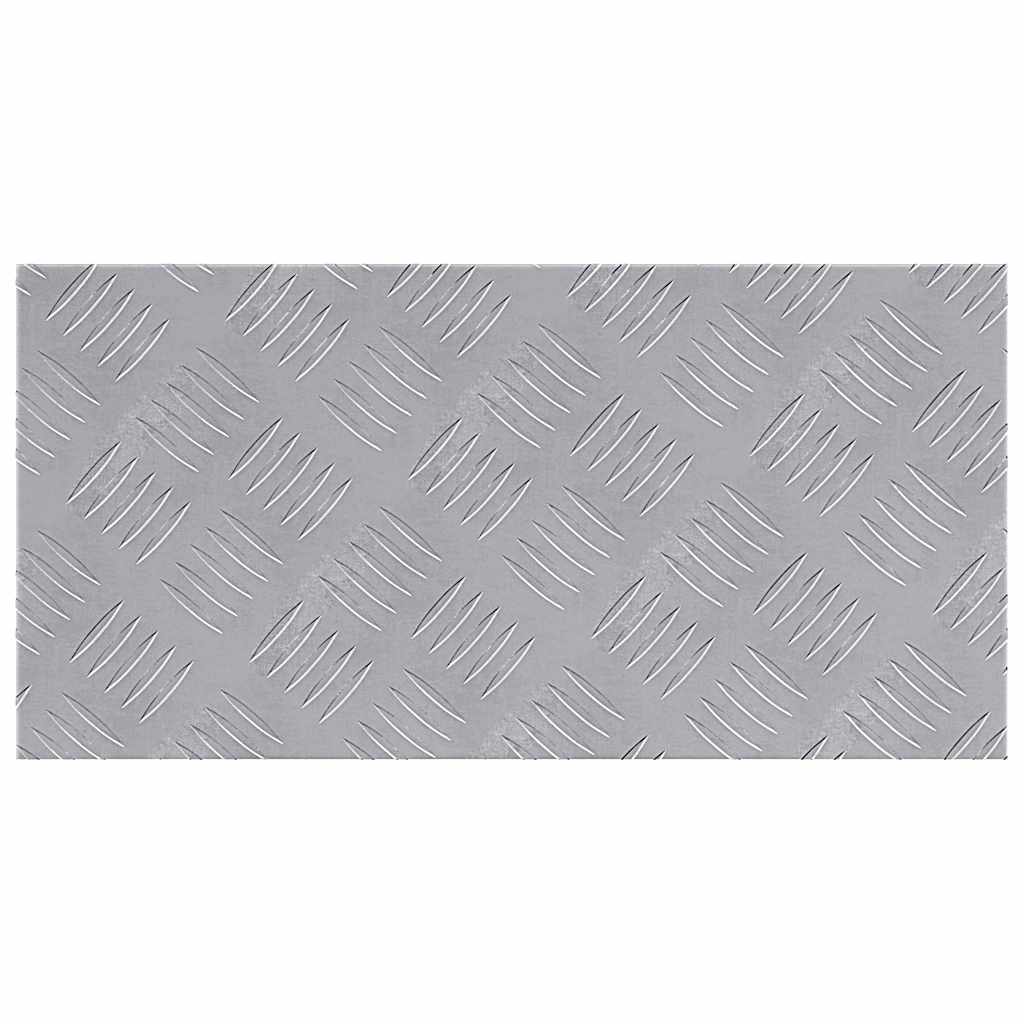 Checker Plates 4 pcs Silver 50 x 25 cm Aluminium