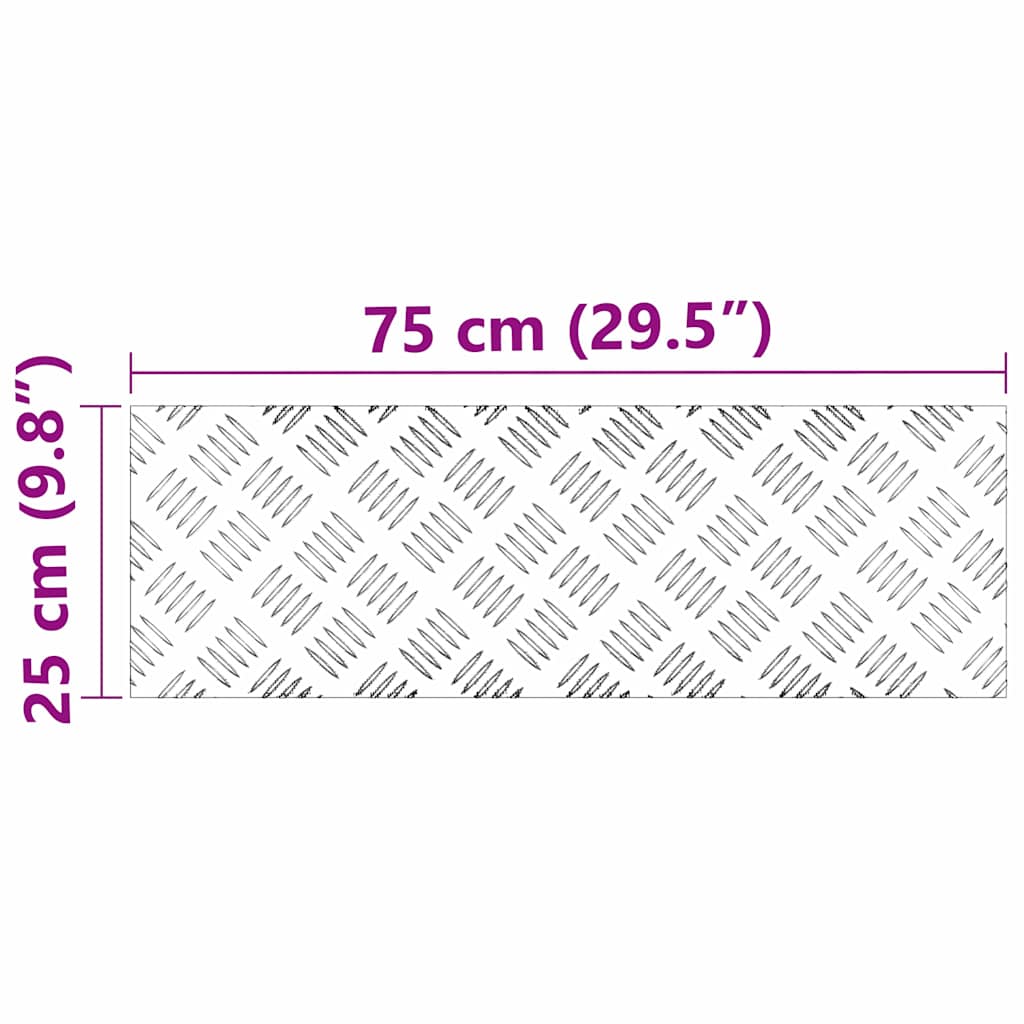 Checker Plates 4 pcs Silver 75 x 25 cm Aluminium