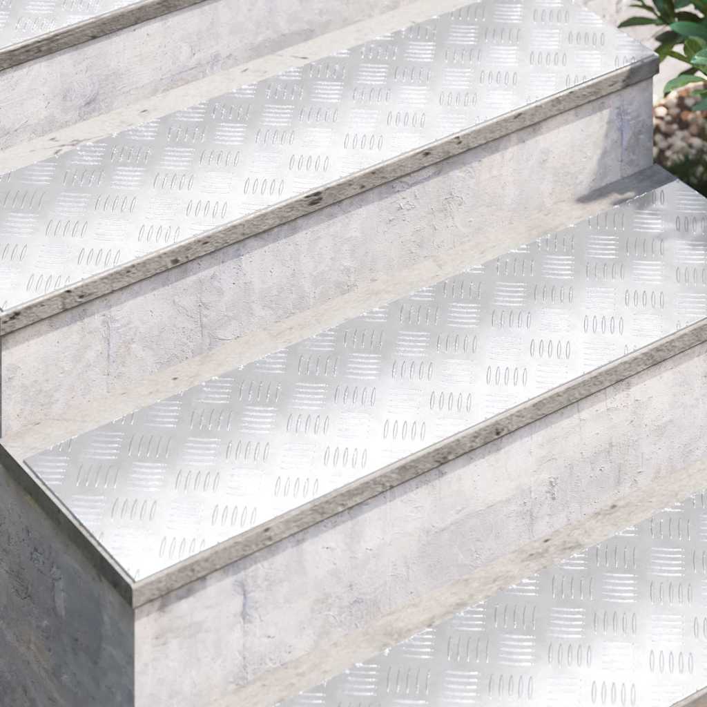 Checker Plates 4 pcs Silver 100 x 25 cm Aluminium