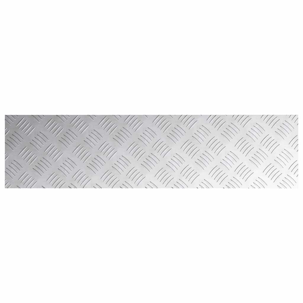 Checker Plates 4 pcs Silver 100 x 25 cm Aluminium