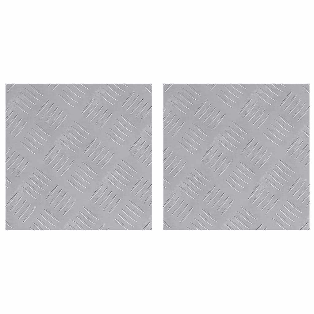 Checker Plates 2 pcs Silver 30 x 30 cm Aluminium