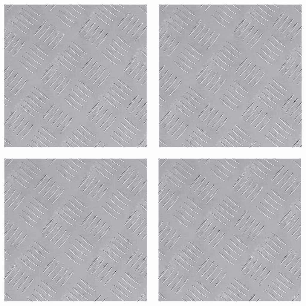 Checker Plates 4 pcs Silver 30 x 30 cm Aluminium
