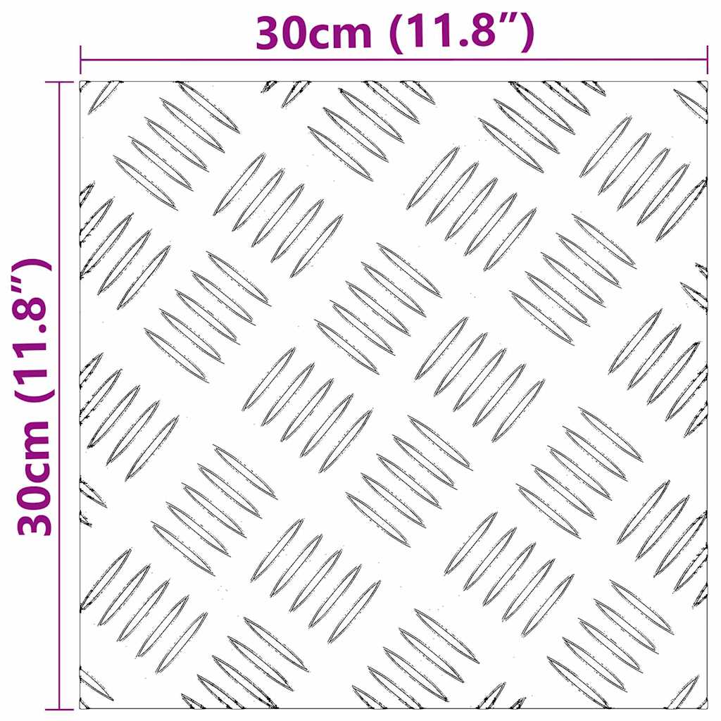 Checker Plates 4 pcs Silver 30 x 30 cm Aluminium