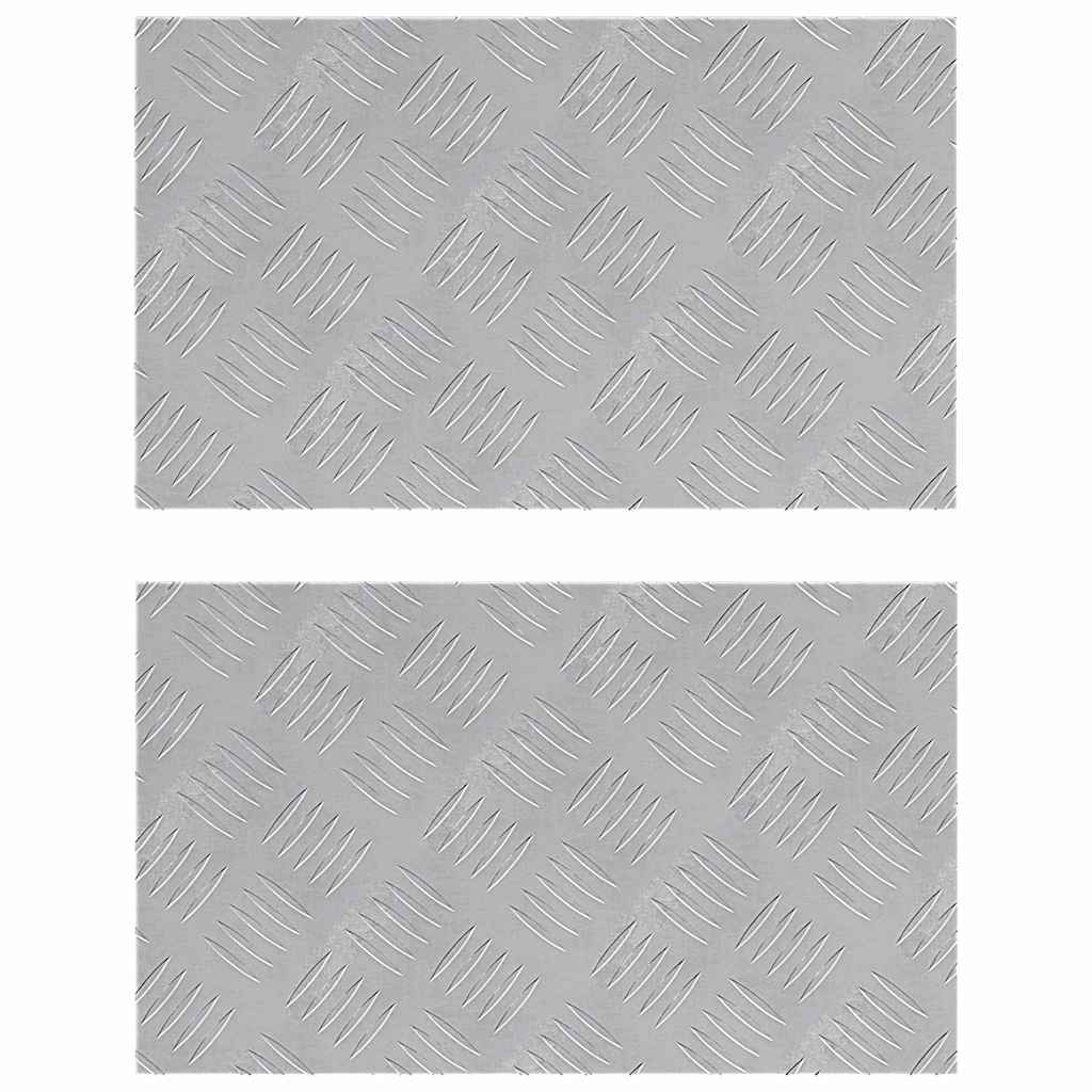 Checker Plates 2 pcs Silver 50 x 30 cm Aluminium