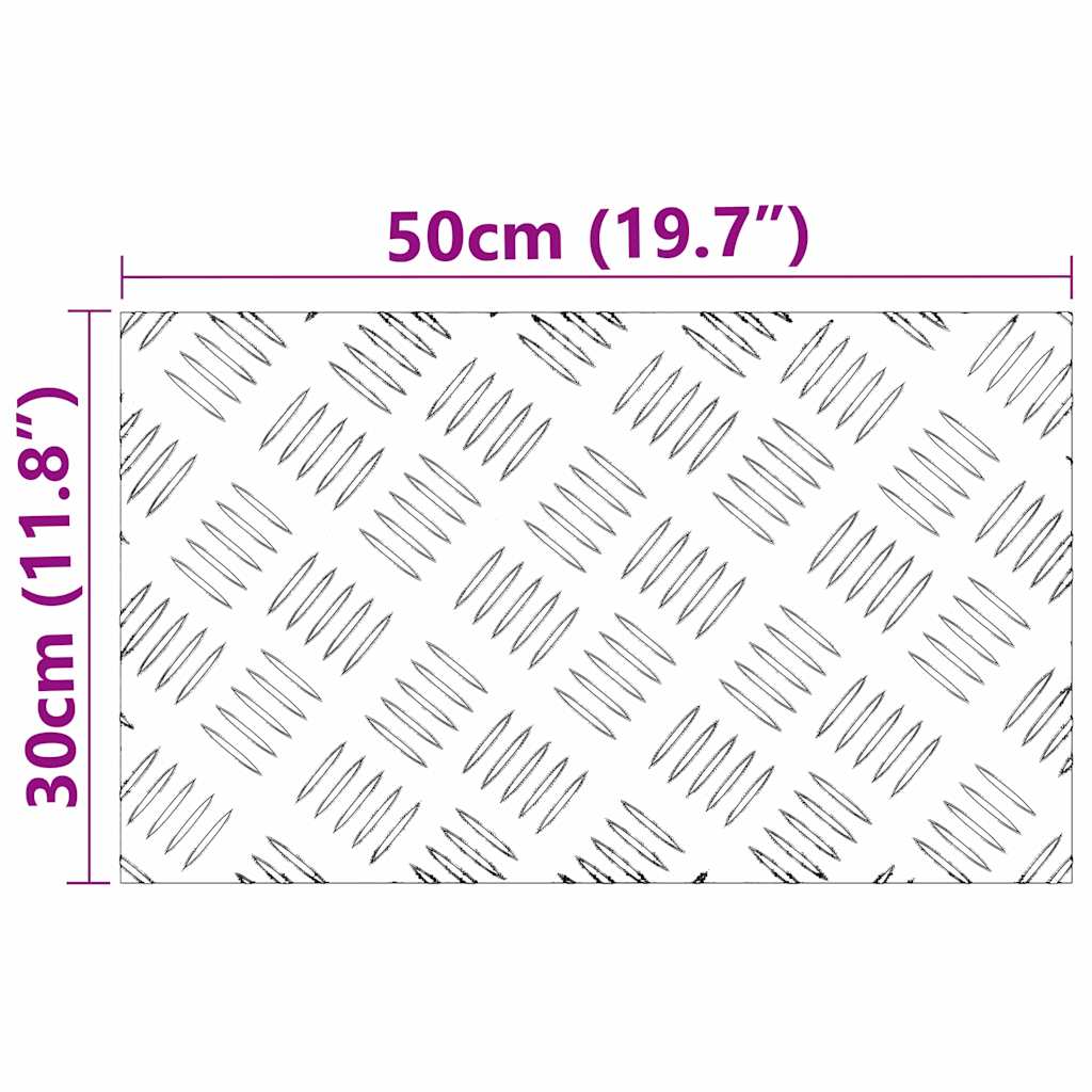 Checker Plates 4 pcs Silver 50 x 30 cm Aluminium
