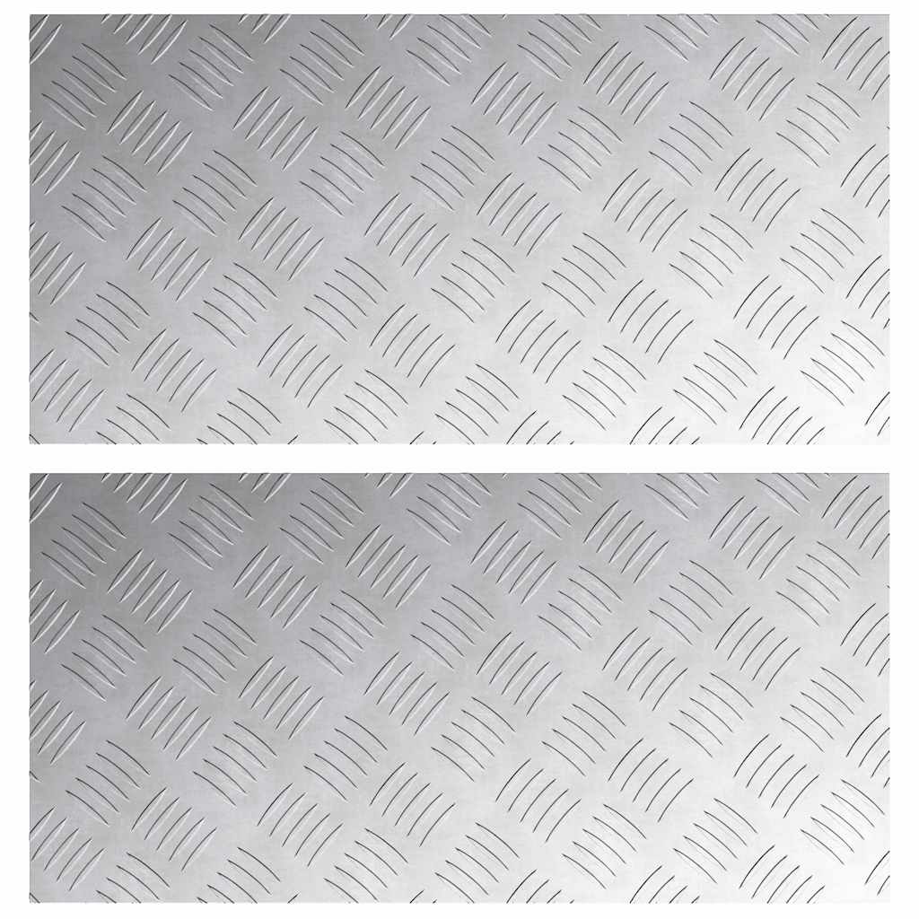 Checker Plates 2 pcs Silver 60 x 30 cm Aluminium
