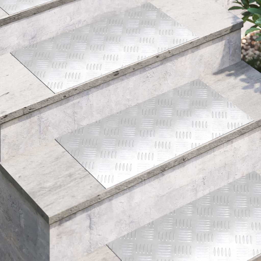 Checker Plates 4 pcs Silver 60 x 30 cm Aluminium