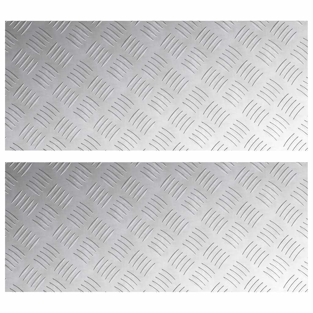 Checker Plates 2 pcs Silver 70 x 30 cm Aluminium