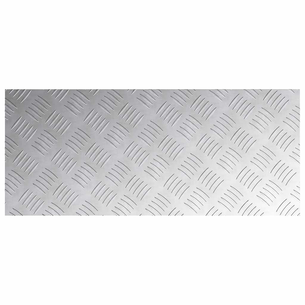 Checker Plates 4 pcs Silver 70 x 30 cm Aluminium