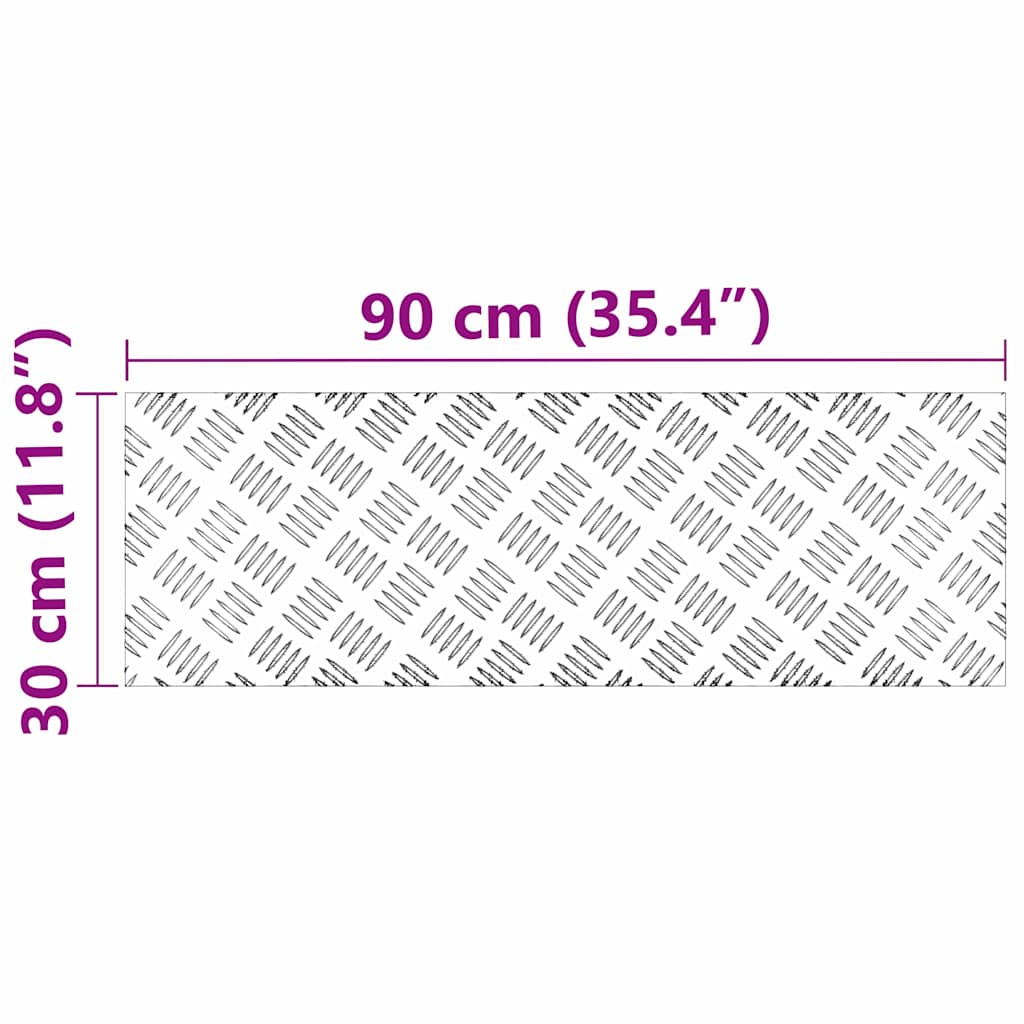 Checker Plates 4 pcs Silver 90 x 30 cm Aluminium
