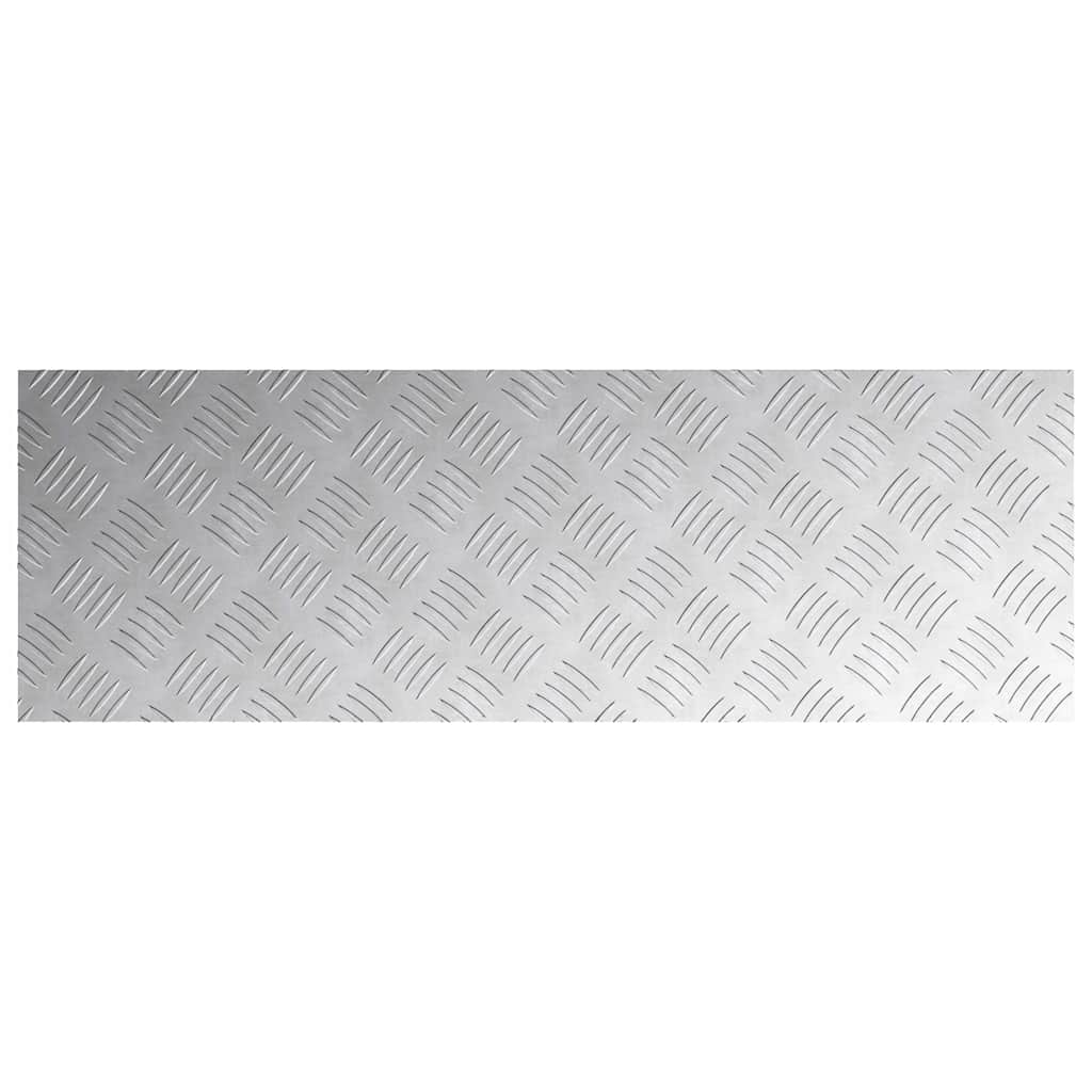 Checker Plates 4 pcs Silver 90 x 30 cm Aluminium