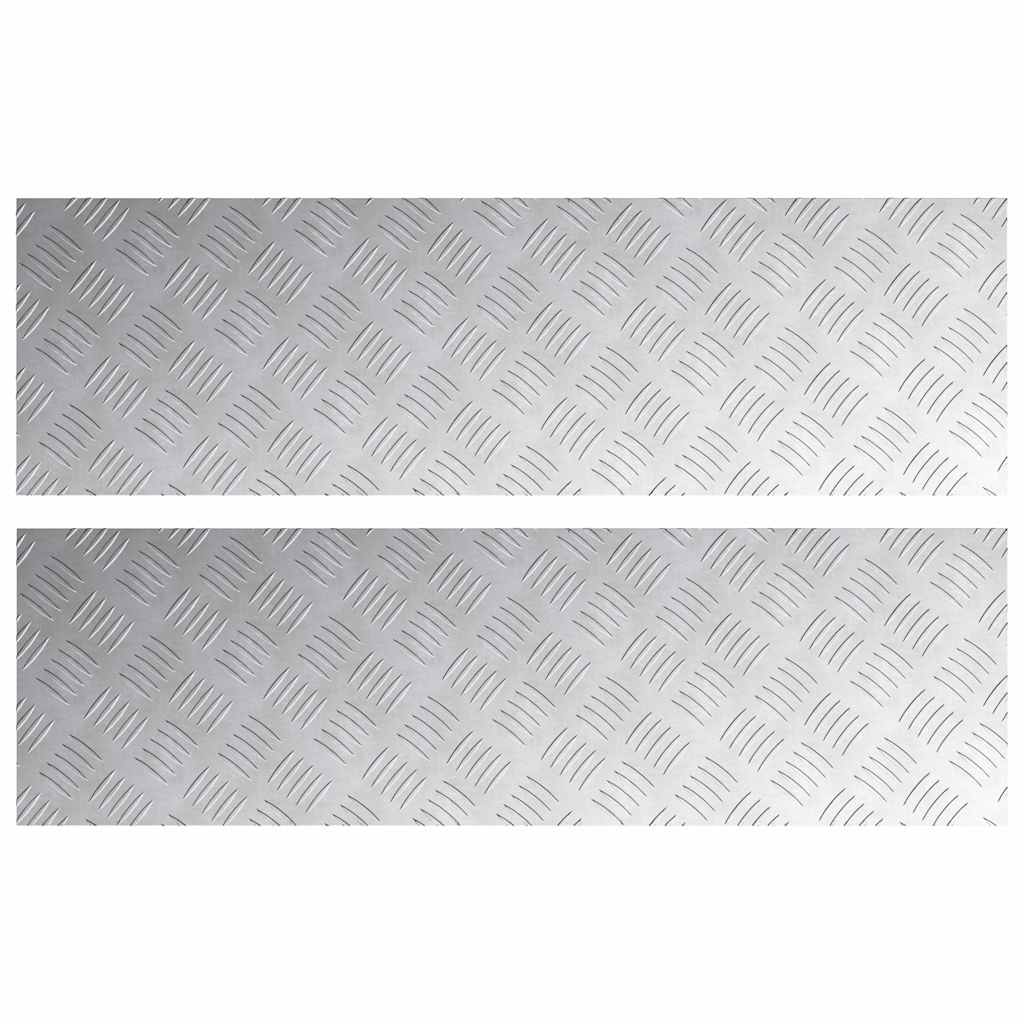 Checker Plates 2 pcs Silver 100 x 30 cm Aluminium