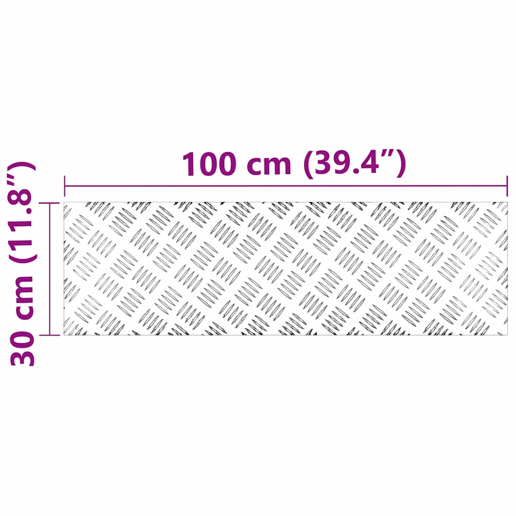Checker Plates 4 pcs Silver 100 x 30 cm Aluminium