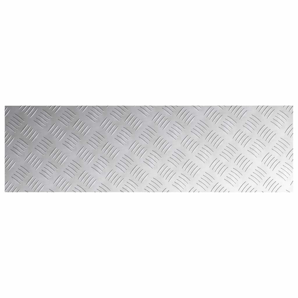 Checker Plates 4 pcs Silver 100 x 30 cm Aluminium