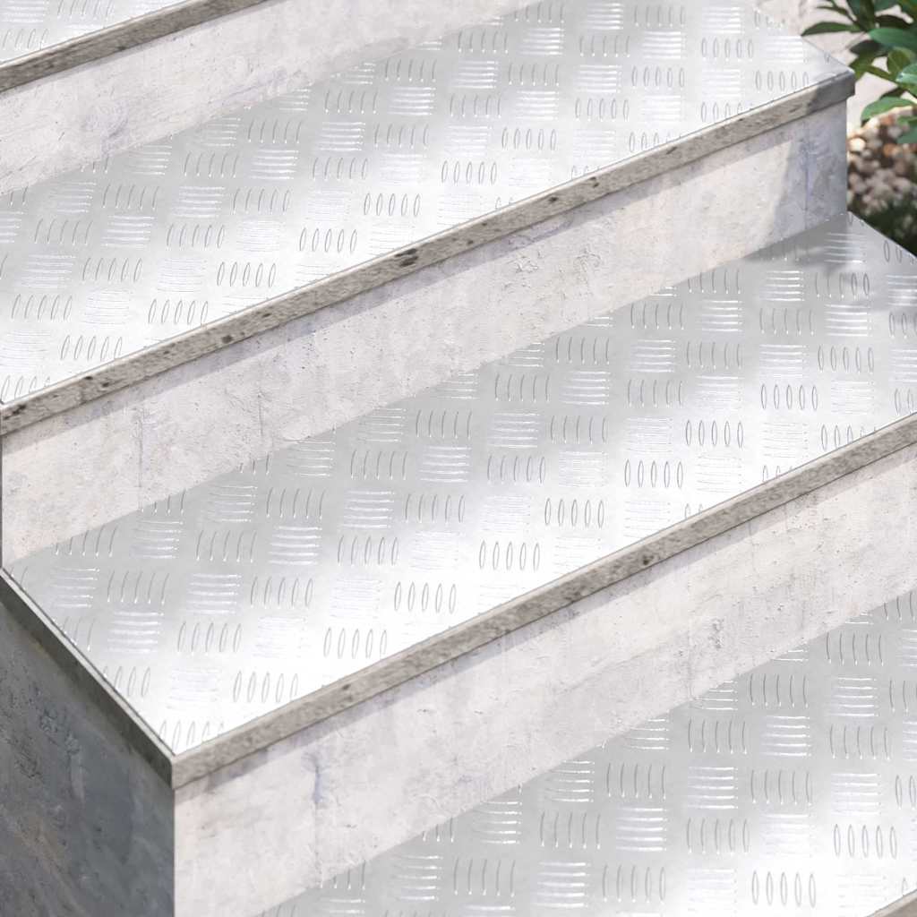 Checker Plates 4 pcs Silver 100 x 30 cm Aluminium