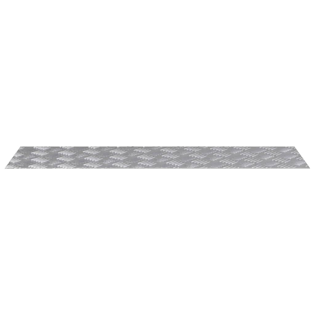 Checker Plates 4 pcs Silver 100 x 30 cm Aluminium