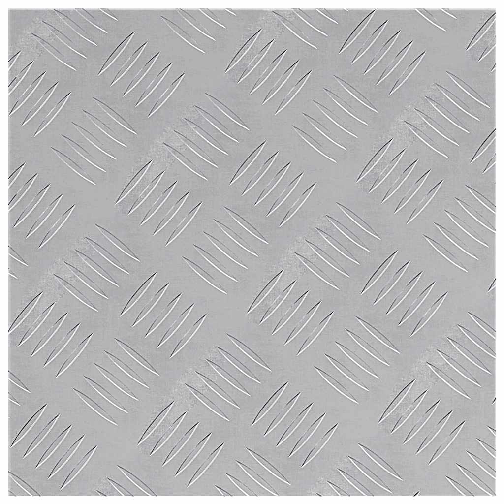 Checker Plates 4 pcs Silver 40 x 40 cm Aluminium