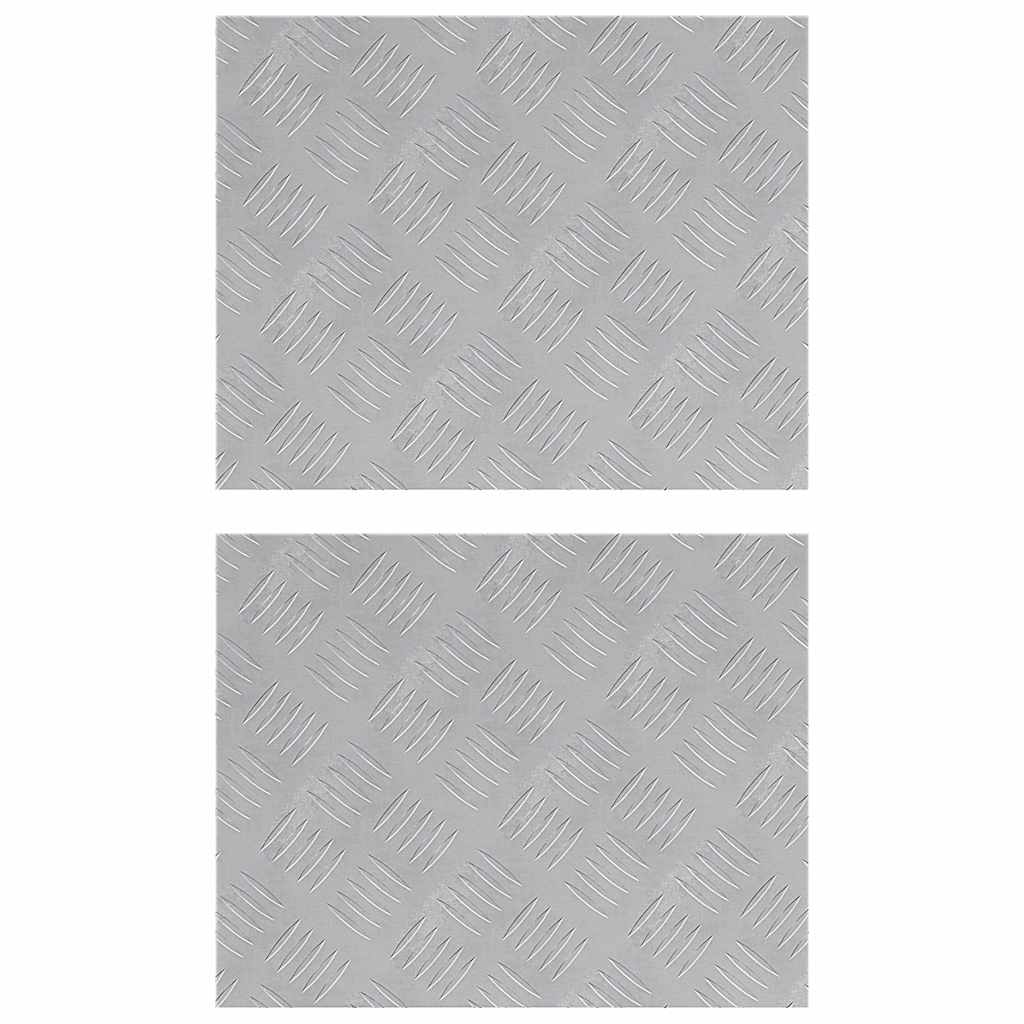 Checker Plates 2 pcs Silver 50 x 40 cm Aluminium