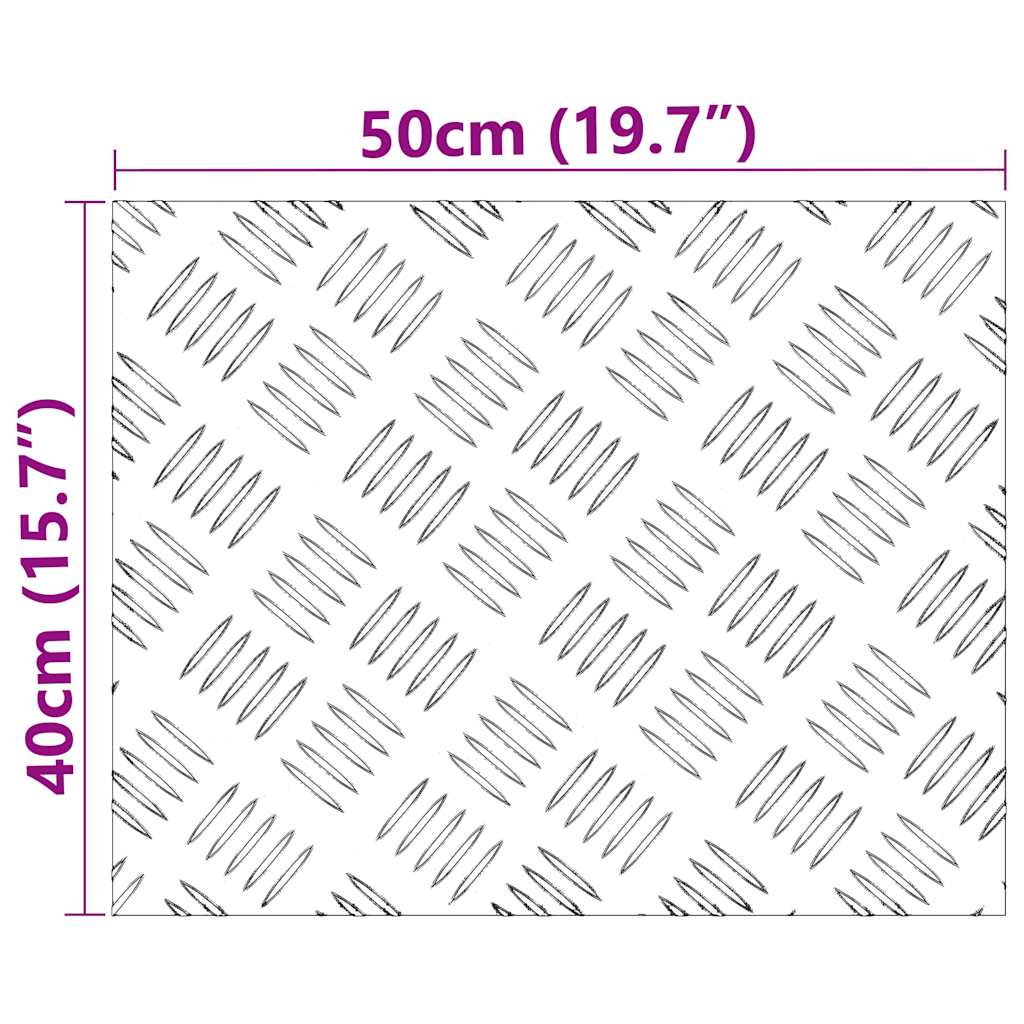 Checker Plates 2 pcs Silver 50 x 40 cm Aluminium