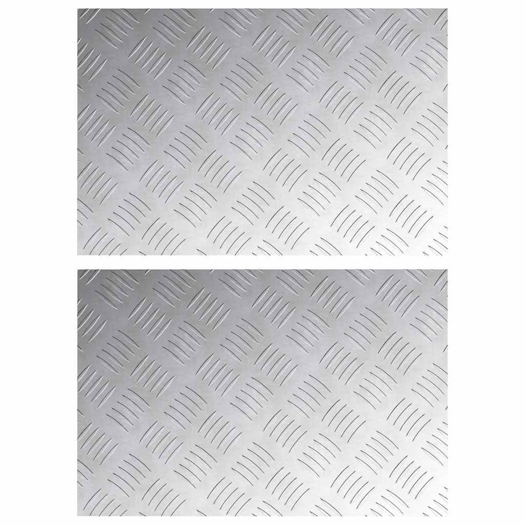 Checker Plates 2 pcs Silver 60 x 40 cm Aluminium