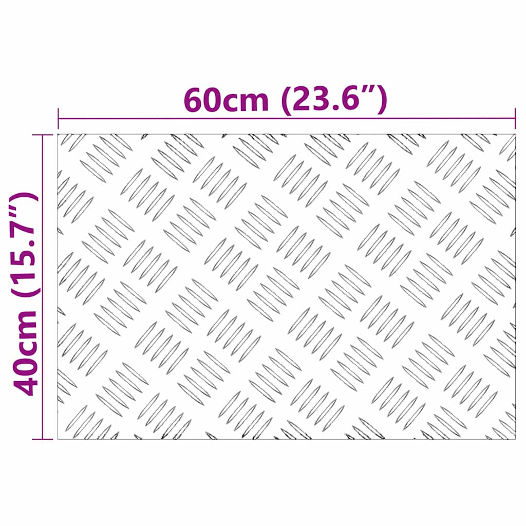 Checker Plates 4 pcs Silver 60 x 40 cm Aluminium