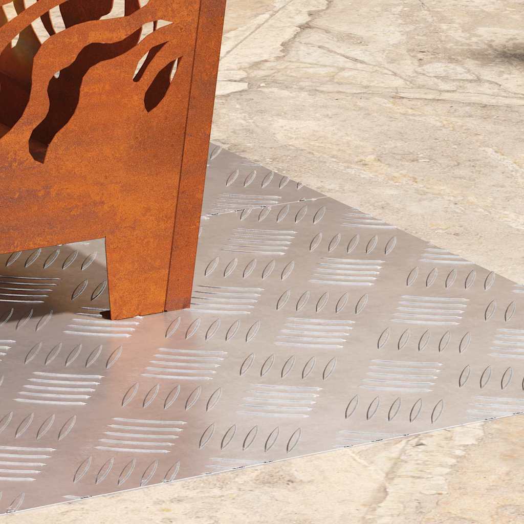 Checker Plates 2 pcs Silver 70 x 40 cm Aluminium