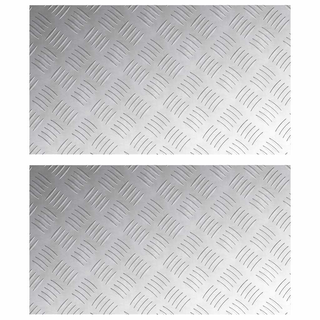 Checker Plates 2 pcs Silver 70 x 40 cm Aluminium