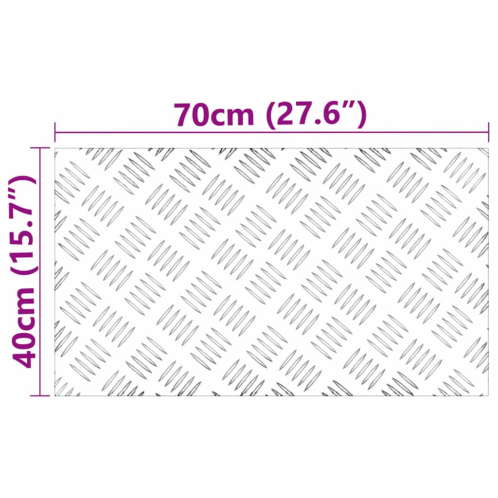Checker Plates 4 pcs Silver 70 x 40 cm Aluminium