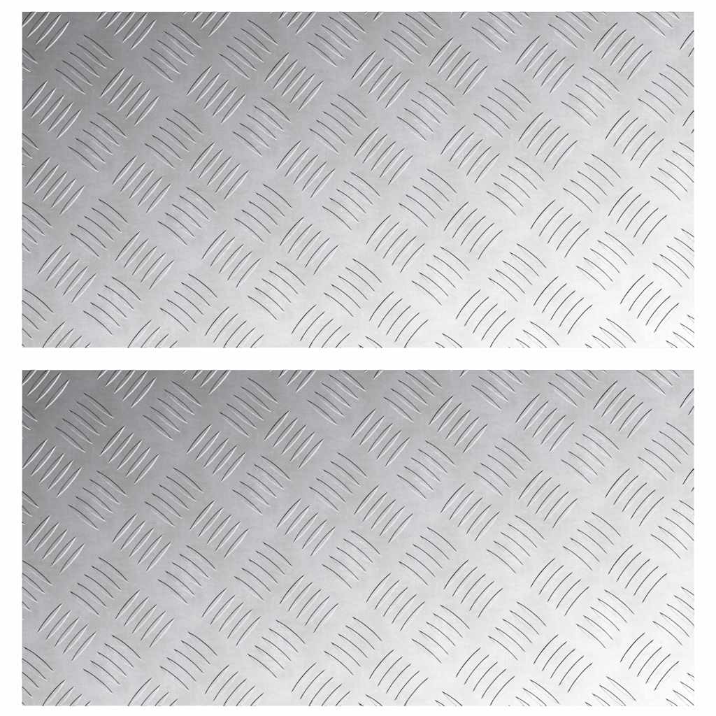 Checker Plates 2 pcs Silver 80 x 40 cm Aluminium