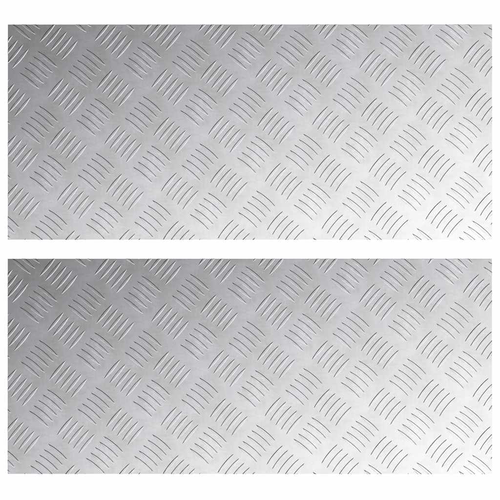 Checker Plates 2 pcs Silver 90 x 40 cm Aluminium