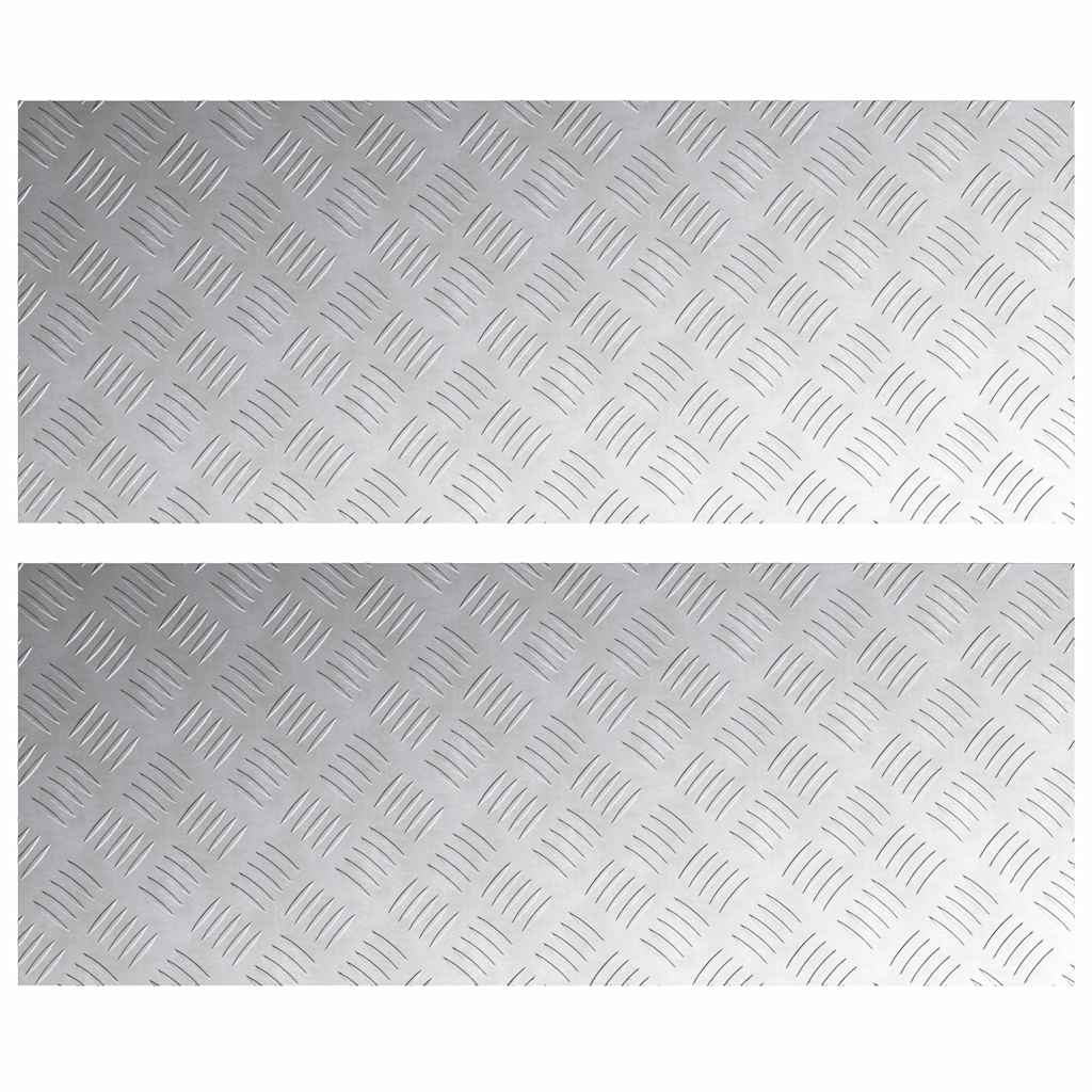 Checker Plates 2 pcs Silver 100 x 40 cm Aluminium
