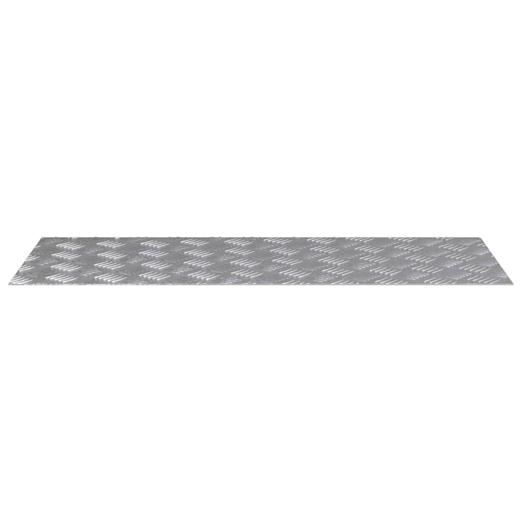 Checker Plates 4 pcs Silver 100 x 40 cm Aluminium