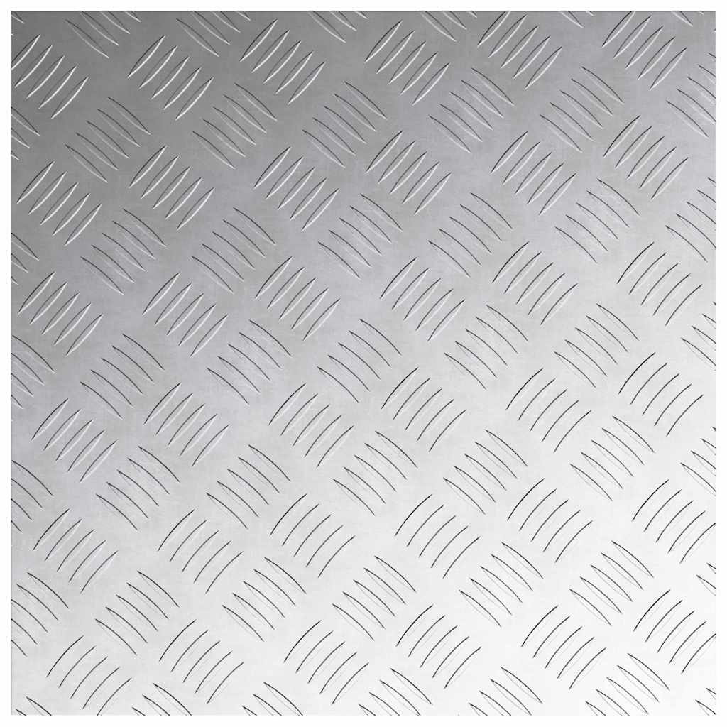 Checker Plates 4 pcs Silver 50 x 50 cm Aluminium