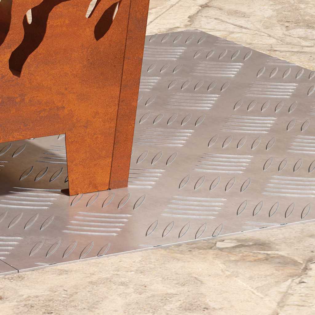 Checker Plates 2 pcs Silver 60 x 50 cm Aluminium