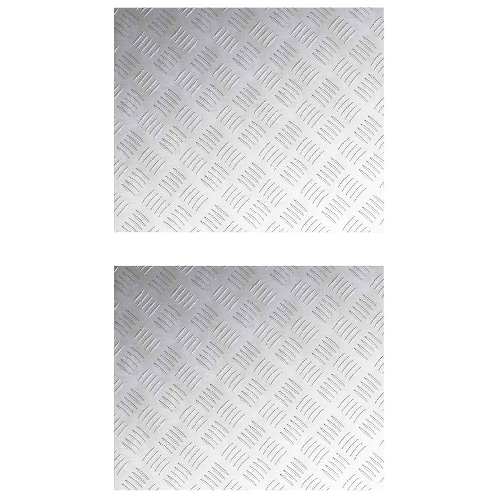 Checker Plates 2 pcs Silver 60 x 50 cm Aluminium