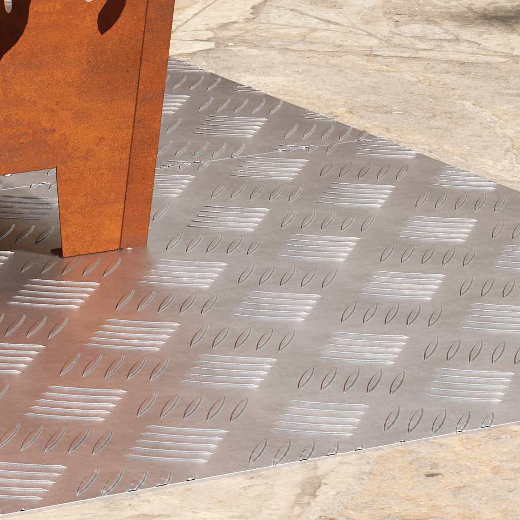 Checker Plates 2 pcs Silver 80 x 50 cm Aluminium