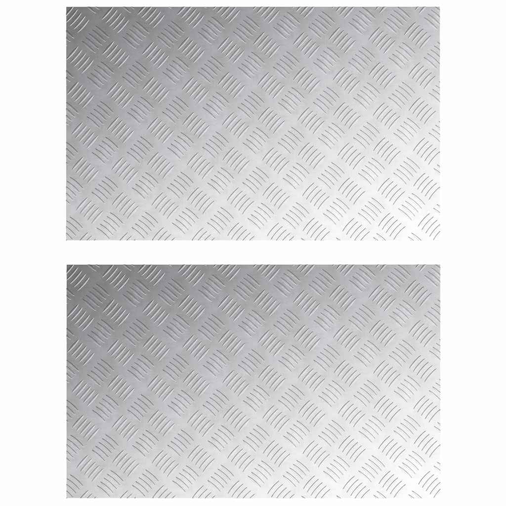 Checker Plates 2 pcs Silver 80 x 50 cm Aluminium