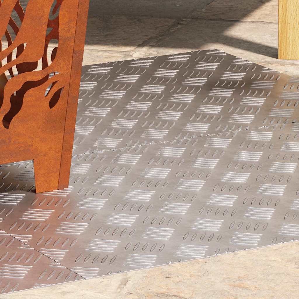 Checker Plates 4 pcs Silver 80 x 50 cm Aluminium