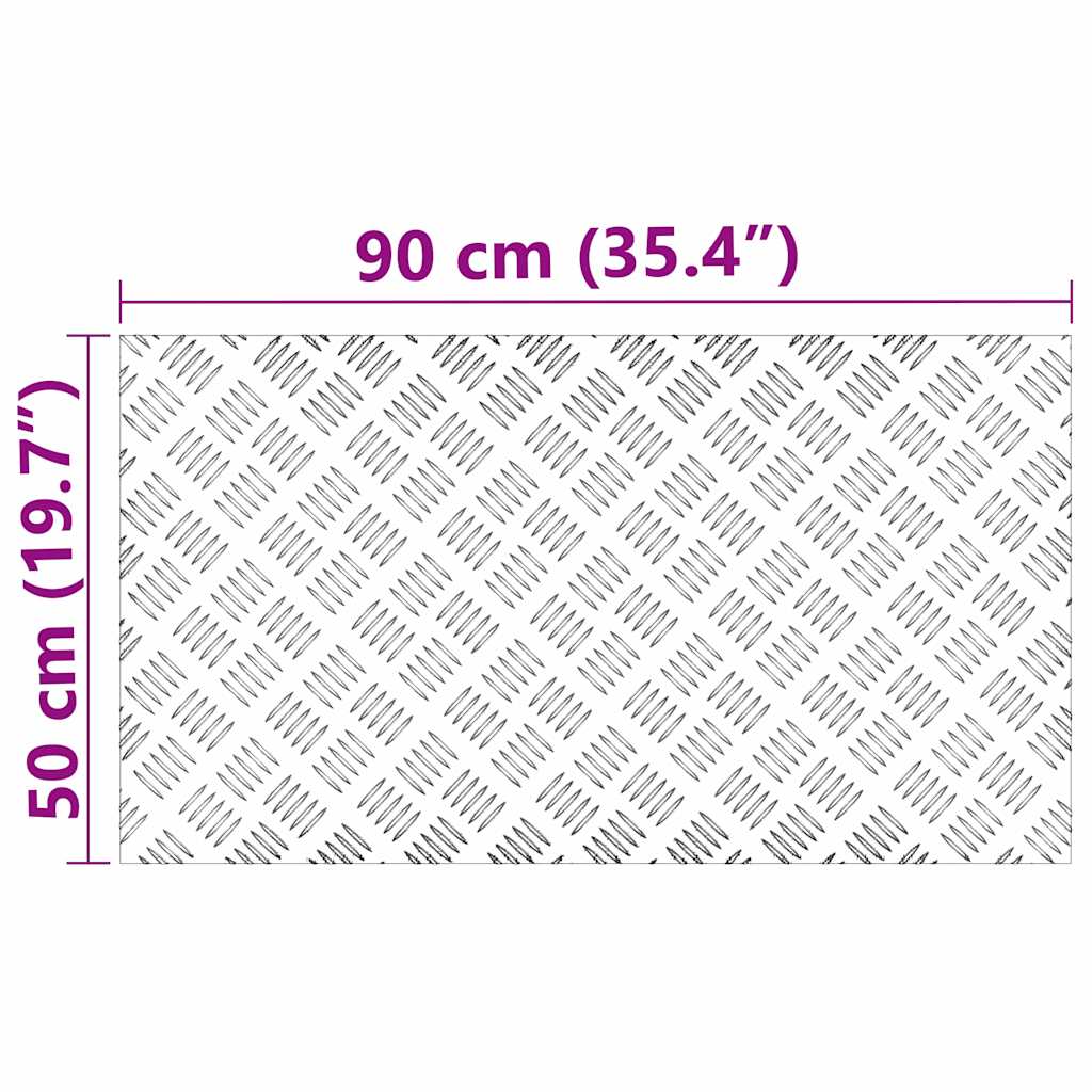 Checker Plates 4 pcs Silver 90 x 50 cm Aluminium