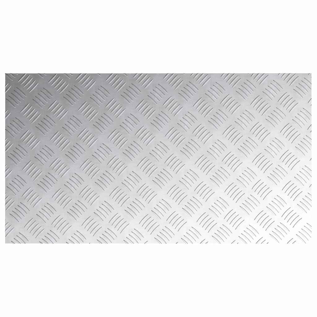Checker Plates 4 pcs Silver 90 x 50 cm Aluminium