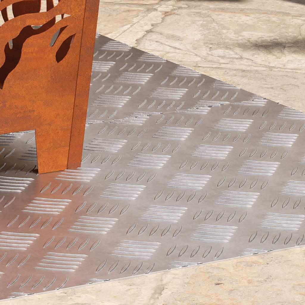Checker Plates 2 pcs Silver 100 x 50 cm Aluminium