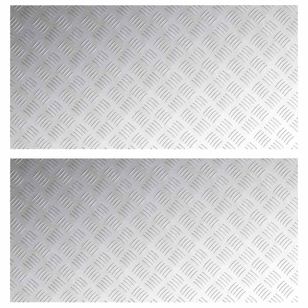 Checker Plates 2 pcs Silver 100 x 50 cm Aluminium