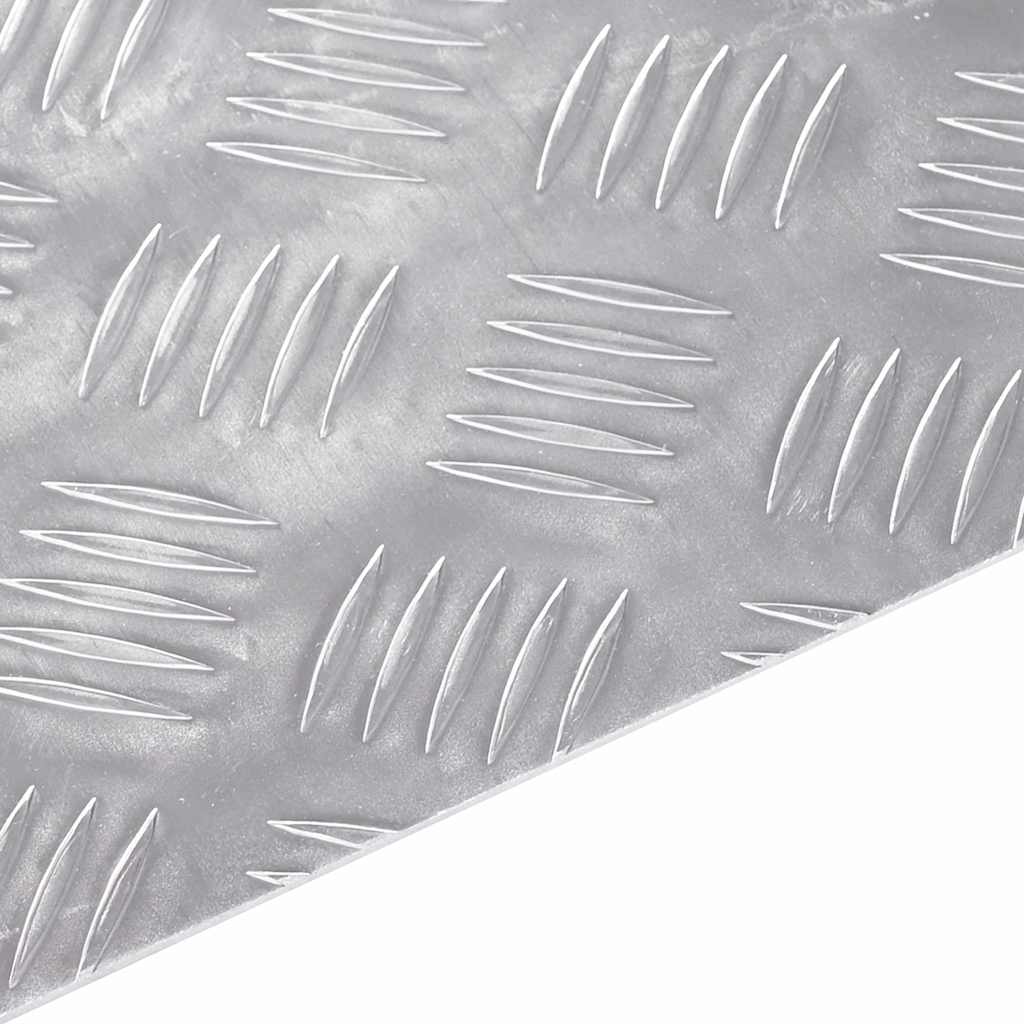 Checker Plates 4 pcs Silver 100 x 50 cm Aluminium