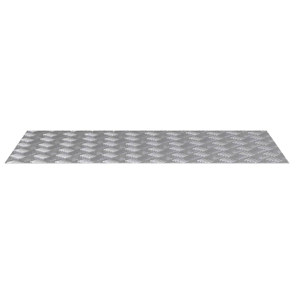 Checker Plates 4 pcs Silver 100 x 50 cm Aluminium